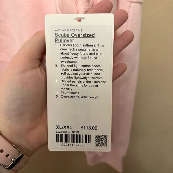 Lululemon Scuba Oversized Pullover Wordmark Strawberry Milkshake Pink XL/XXL - Picture 13 of 14